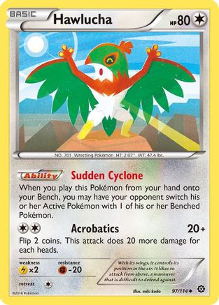 XY Steam Siege 097/114 Hawlucha - Reverse Holofoil - Uncommon