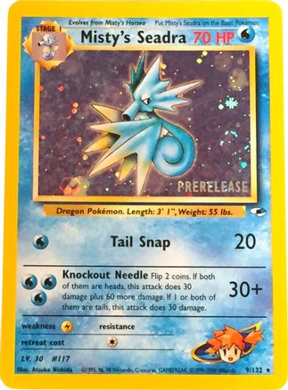 WoTC Promo 009/132 Misty's Seadra (Prerelease) - Holofoil - Promo