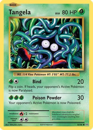 XY Evolutions 008/108 Tangela - Reverse Holofoil - Common