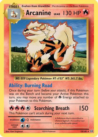 XY Evolutions 018/108 Arcanine - Rare