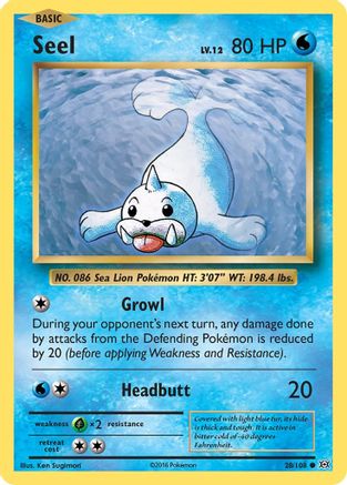 XY Evolutions 028/108 Seel - Reverse Holofoil - Common