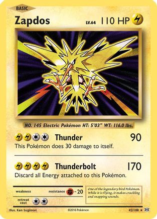 XY Evolutions 042/108 Zapdos - Holofoil - Holo Rare