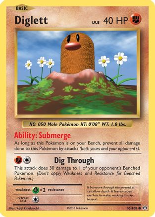 XY Evolutions 055/108 Diglett - Reverse Holofoil - Common