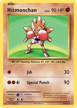 XY Evolutions 062/108 Hitmonchan - Reverse Holofoil - Holo Rare