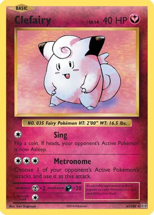 XY Evolutions 063/108 Clefairy - Holofoil - Holo Rare