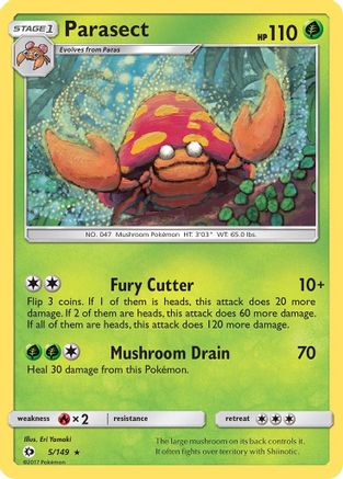 SM Base Set 005/149 Parasect - Rare