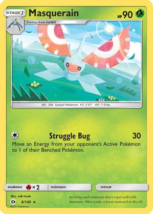 SM Base Set 008/149 Masquerain - Rare