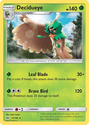 SM Base Set 011/149 Decidueye - Reverse Holofoil - Rare