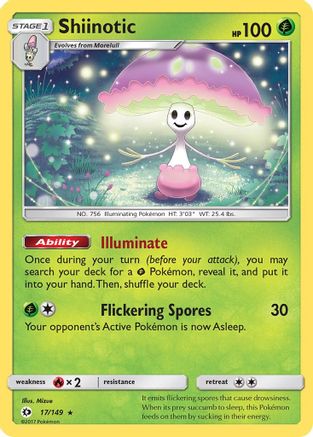 SM Base Set 017/149 Shiinotic - Reverse Holofoil - Holo Rare