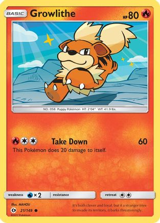 SM Base Set 021/149 Growlithe - Common