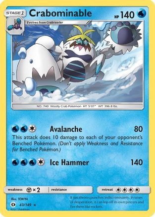 SM Base Set 043/149 Crabominable - Rare