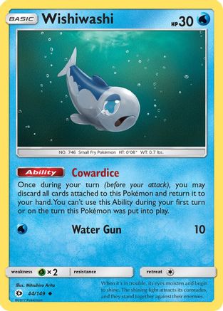 SM Base Set 044/149 Wishiwashi - Reverse Holofoil - Uncommon