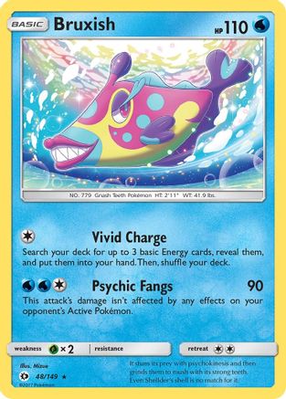 SM Base Set 048/149 Bruxish - Reverse Holofoil - Rare