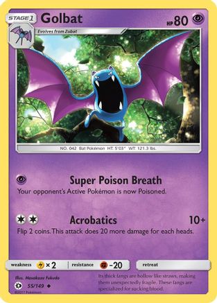 SM Base Set 055/149 Golbat - Reverse Holofoil - Uncommon