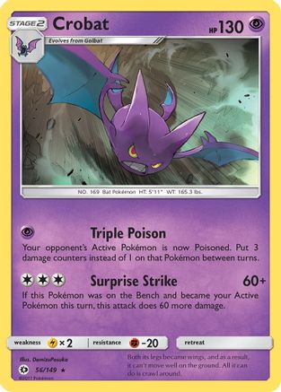 SM Base Set 056/149 Crobat - Holofoil - Holo Rare
