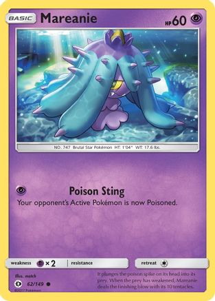 SM Base Set 062/149 Mareanie - Reverse Holofoil - Common