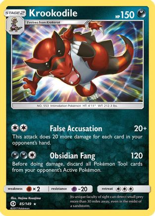 SM Base Set 085/149 Krookodile - Holofoil - Holo Rare