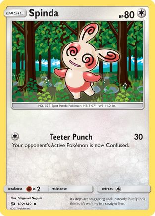 SM Base Set 102/149 Spinda - Reverse Holofoil - Uncommon