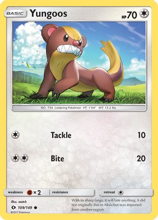 SM Base Set 109/149 Yungoos - Common
