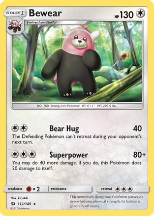 SM Base Set 112/149 Bewear - Rare