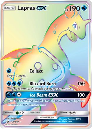SM Base Set 151/149 Lapras GX (Secret) - Holofoil - Secret Rare