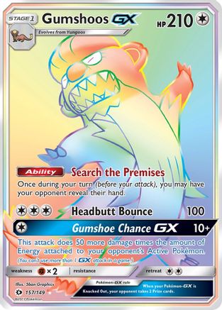 SM Base Set 157/149 Gumshoos GX (Secret) - Holofoil - Secret Rare