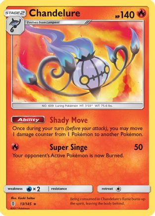 SM Guardians Rising 013/145 Chandelure - Holofoil - Holo Rare