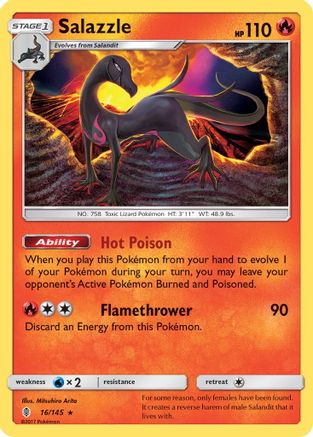 SM Guardians Rising 016/145 Salazzle - Reverse Holofoil - Rare