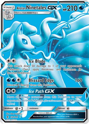 SM Guardians Rising 132/145 Alolan Ninetales GX (Full Art) - Holofoil - Ultra Rare