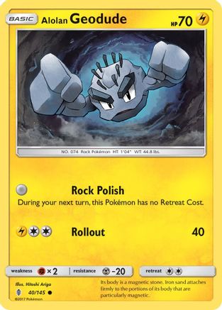 SM Guardians Rising 040/145 Alolan Geodude - Reverse Holofoil - Common