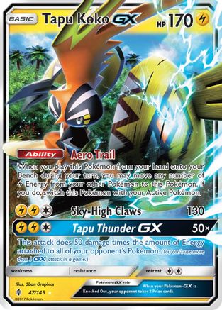 SM Guardians Rising 047/145 Tapu Koko GX - Holofoil - Ultra Rare