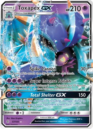 SM Guardians Rising 057/145 Toxapex GX - Holofoil - Ultra Rare