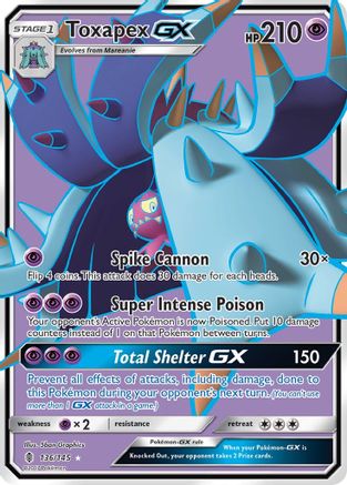 SM Guardians Rising 136/145 Toxapex GX (Full Art) - Holofoil - Ultra Rare