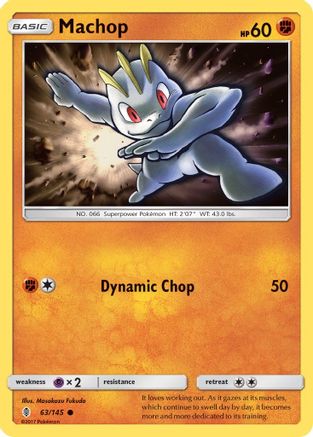 SM Guardians Rising 063/145 Machop (63) - Reverse Holofoil - Common