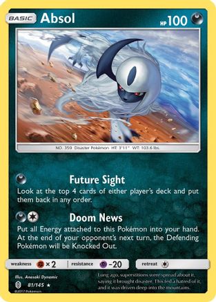 SM Guardians Rising 081/145 Absol - Reverse Holofoil - Holo Rare