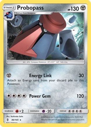 SM Guardians Rising 086 Probopass - Reverse Holofoil - Rare