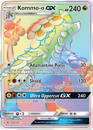 SM Guardians Rising 159 Kommo-o GX (Secret) - Holofoil - Secret Rare