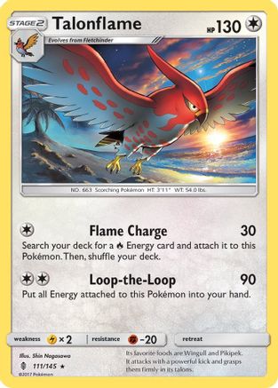 SM Guardians Rising 111 Talonflame - Reverse Holofoil - Rare