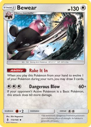 SM Guardians Rising 113/145 Bewear - Uncommon