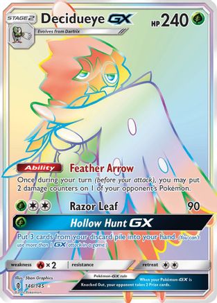 SM Guardians Rising 146 Decidueye GX (Secret) - Holofoil - Secret Rare