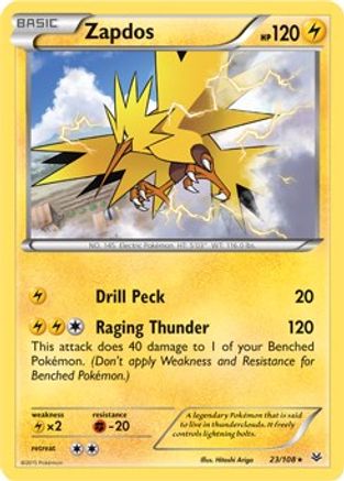 Deck Exclusives 023/108 Zapdos - Holofoil - Holo Rare