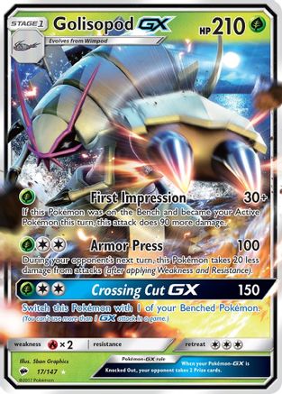 SM Burning Shadows 017/147 Golisopod GX - Holofoil - Ultra Rare