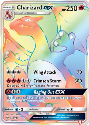 SM Burning Shadows 150 Charizard GX (Secret) - Holofoil - Secret Rare