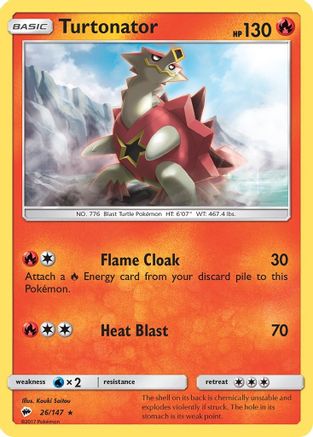 SM Burning Shadows 026 Turtonator - Reverse Holofoil - Rare