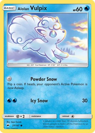SM Burning Shadows 027/147 Alolan Vulpix - Reverse Holofoil - Common