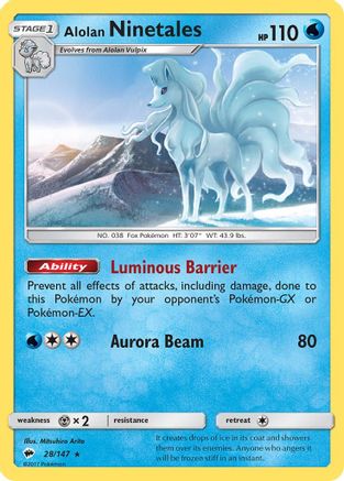 SM Burning Shadows 028/147 Alolan Ninetales - Rare
