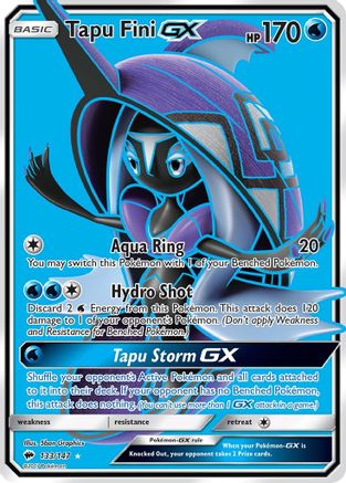 SM Burning Shadows 133/147 Tapu Fini GX (Full Art) - Holofoil - Ultra Rare
