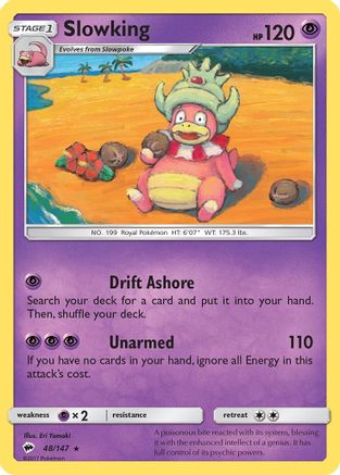 SM Burning Shadows 048/147 Slowking - Reverse Holofoil - Rare