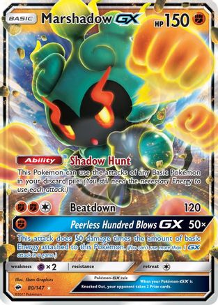 SM Burning Shadows 080/147 Marshadow GX - Holofoil - Ultra Rare