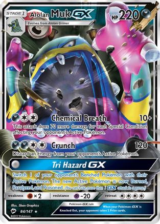 SM Burning Shadows 084/147 Alolan Muk GX - Holofoil - Ultra Rare